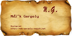 Mák Gergely névjegykártya